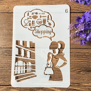 20x14cm Fashion Lady Shopping DIY Layering Stencils Wall Painting Scrapbook Coloring Embossing Album Decorative Card Template 
20x14cm Fashion Lady Shopping DIY Layering Stencils Wall Painting Scrapbook Coloring Embossing Album Decorative Card Template