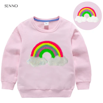 Baby Girls Sweatshirts Rainbow Sequins Kids Girls Hoodies & Outerwear Teenage Long Sleeves Sweater Boy T-shirt Clothes 
Baby Girls Sweatshirts Rainbow Sequins Kids Girls Hoodies & Outerwear Teenage Long Sleeves Sweater Boy T-shirt Clothes
