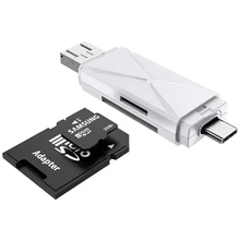 Micro USB OTG Card Reader USB 2.0 Type-C SD Card Reader Adapter, SD & TF Card Slots for Micro SD, SDHC, SDXC Memory Cards
Micro USB OTG Card Reader USB 2.0 Type-C SD Card Reader Adapter, SD & TF Card Slots for Micro SD, SDHC, SDXC Memory Cards