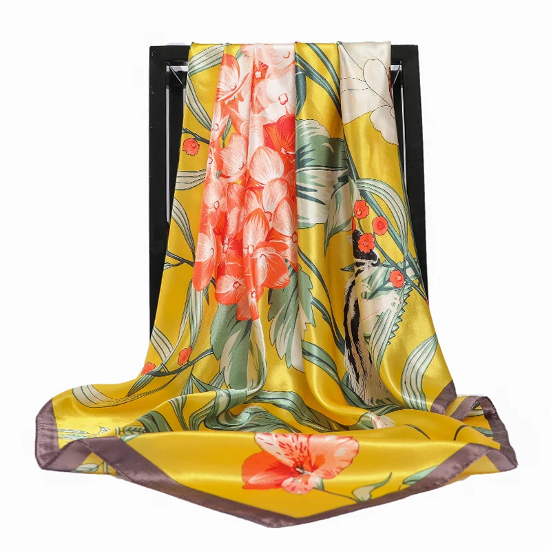2021 Fashion Kerchief Silk Satin Neck Scarf For Women Print Hijab Scarfs Female 90X90CM Square Shawls and Wraps Scarves For Lady
2021 Fashion Kerchief Silk Satin Neck Scarf For Women Print Hijab Scarfs Female 90X90CM Square Shawls and Wraps Scarves For Lady