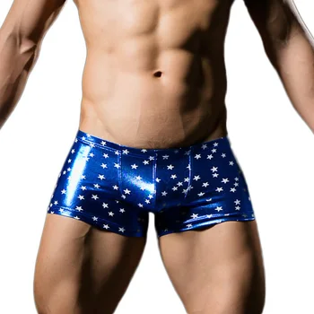 Men Boxers Shinning PU Leather Star Printed Men Sexy Mini Boxers Underwear Guy Male Party Dance Shorts Panties Tig Clubwear
Men Boxers Shinning PU Leather Star Printed Men Sexy Mini Boxers Underwear Guy Male Party Dance Shorts Panties Tig Clubwear