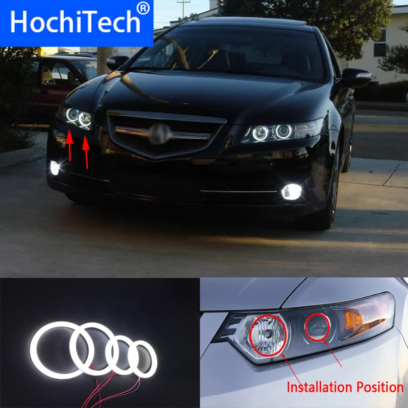 

HochiTech Eexcellent milk white cotton cover SMD angel eyes halo ring kit daytime running light DRL for Acura TSX 2009-2012