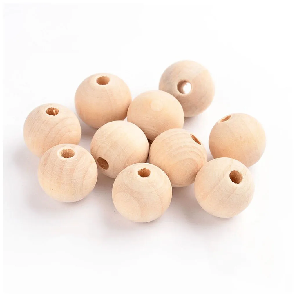 Фото 50pcs Natural Wooden Unpainted Craft Beads Jewelry Making Findings DIY | Дом и сад