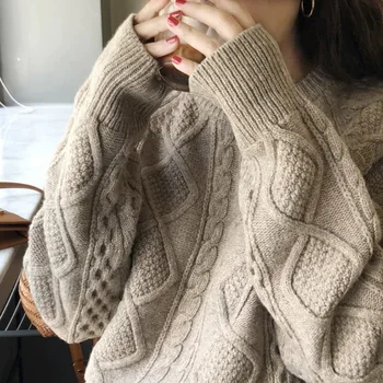 100% wool heavy winter new cashmere sweater women loose thick round neck Korean sweater knitted short base sweater
100% wool heavy winter new cashmere sweater women loose thick round neck Korean sweater knitted short base sweater