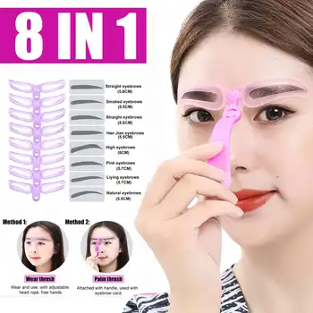 Reusable 8 in 1 Eyebrow Shaping Template Helper Eyebrow Stencils Kit Grooming Card Eyebrow Defining Makeup Tools 
Reusable 8 in 1 Eyebrow Shaping Template Helper Eyebrow Stencils Kit Grooming Card Eyebrow Defining Makeup Tools