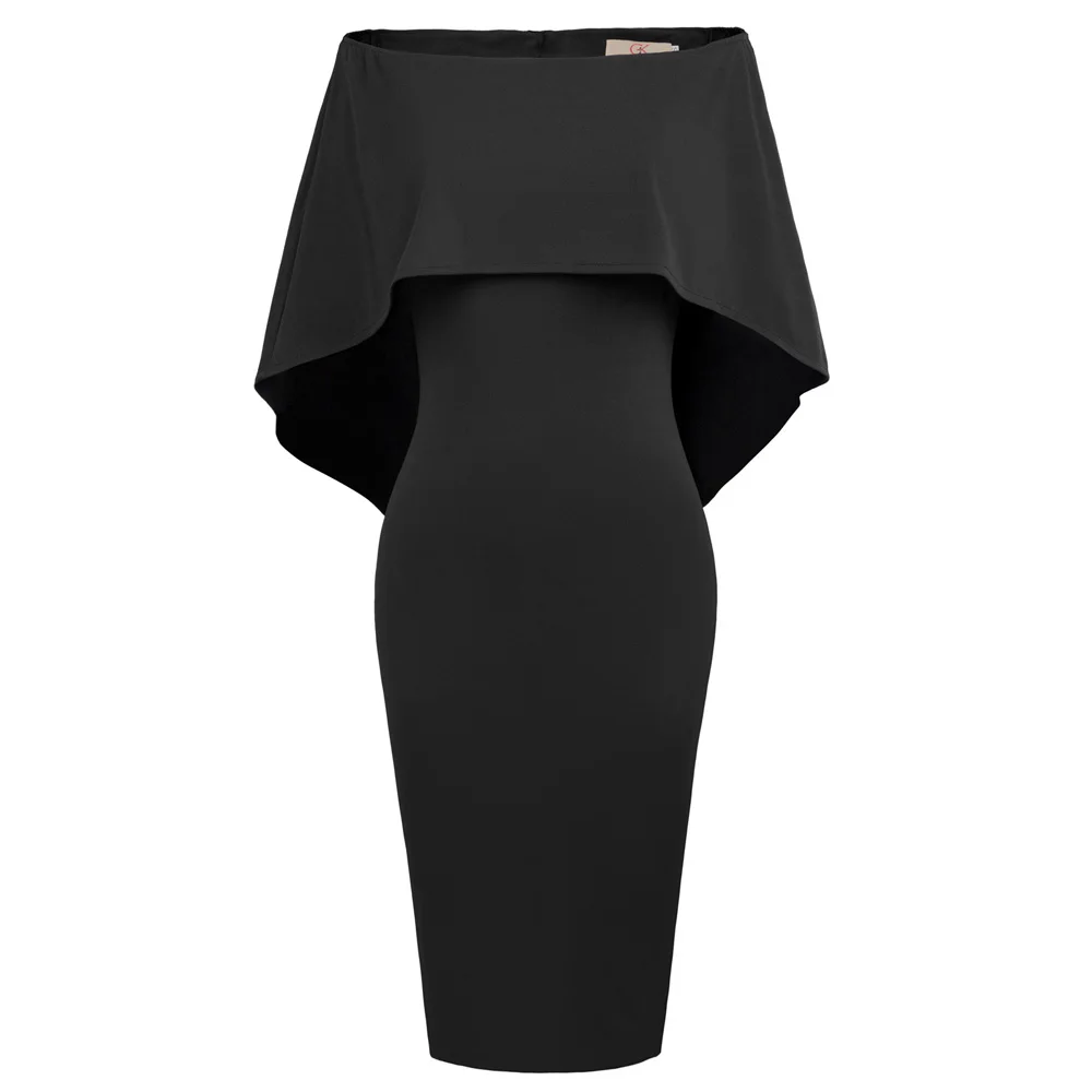 Grace Karin Sexy Women Sleeveless Dress Off-Shoulder Drape Decorated Bodycon Pencil Dress Elegant Temperament Evening Party OL
Grace Karin Sexy Women Sleeveless Dress Off-Shoulder Drape Decorated Bodycon Pencil Dress Elegant Temperament Evening Party OL
