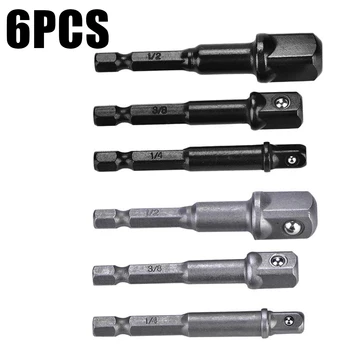 6Pcs 1/4 3/8 1/2inch Drill Socket Adapter For Impact Driver With 1/4" Hex Shank To Square Socket Drill Bits Bar Extension Set
6Pcs 1/4 3/8 1/2inch Drill Socket Adapter For Impact Driver With 1/4" Hex Shank To Square Socket Drill Bits Bar Extension Set