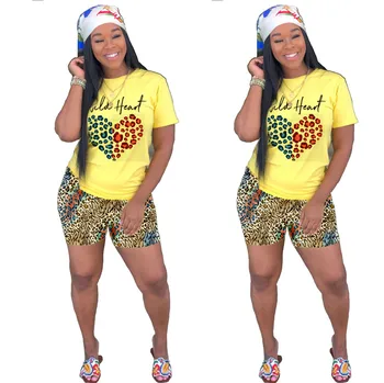 2020 Plus Size Summer Two Piece Set Crop Top And Shorts 2 Piece Set Women Club Outfits Matching Sets Leopard Heart Letter Femme
2020 Plus Size Summer Two Piece Set Crop Top And Shorts 2 Piece Set Women Club Outfits Matching Sets Leopard Heart Letter Femme