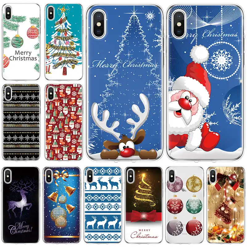 christmas cartoon elk bear snowman case for iphone 11 pro xs max