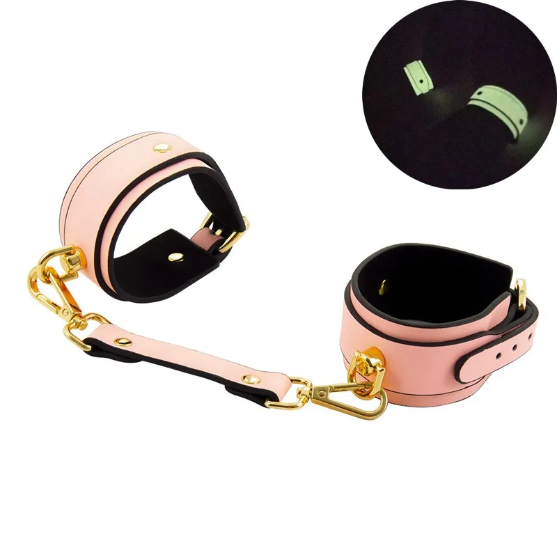 

Luminous Leather Sex Slave Handcuffs Erotic Wrist Anklet Restraints Fetish Cuffs BDSM Bondage Sex Toys for Couples Adult Games