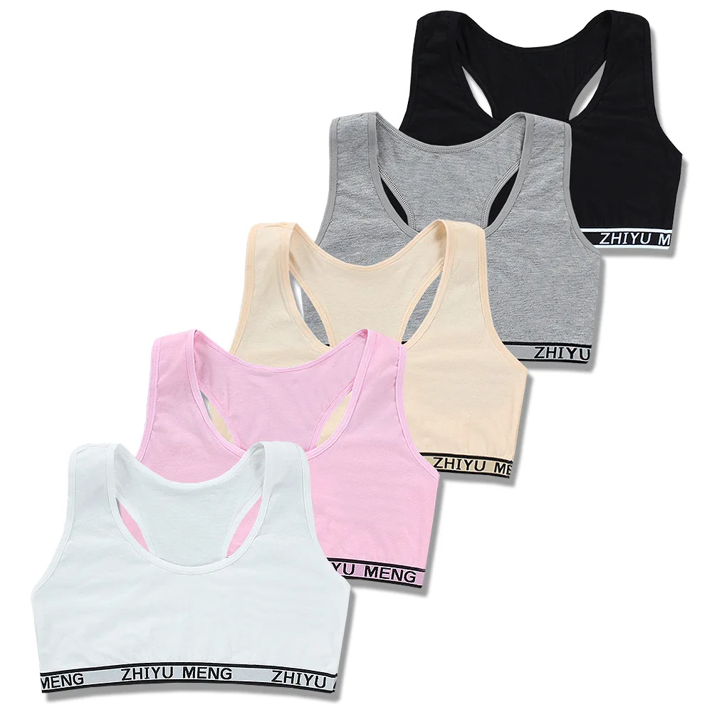 

Girl Training Linen Soft Brassiere Sport Girl Bras For Teen Girls Letter Children Topic For Teenagers Vest