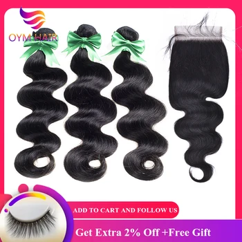 OYM HAIR Body Wave Hair Bundles With Closure Brazilian Hair Weave Bundles Non-Remy Human Hair Bundles With Closure
OYM HAIR Body Wave Hair Bundles With Closure Brazilian Hair Weave Bundles Non-Remy Human Hair Bundles With Closure