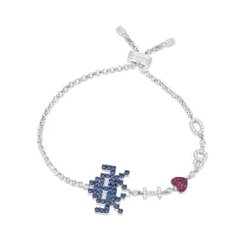 Fashion Pixel Blue Zircon Collar Bracelets Adjsutable Cross I Love 80 Vent Design With AAA Zircon Women Wedding Party Jewelry
Fashion Pixel Blue Zircon Collar Bracelets Adjsutable Cross I Love 80 Vent Design With AAA Zircon Women Wedding Party Jewelry