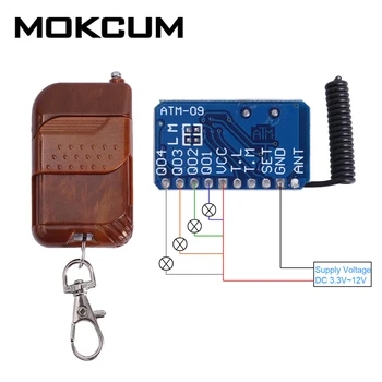 DC 3.3V-12V 315MHz Wireless Relay Module 1A Output 4-Channel Control Switch Module Remote Controller
DC 3.3V-12V 315MHz Wireless Relay Module 1A Output 4-Channel Control Switch Module Remote Controller