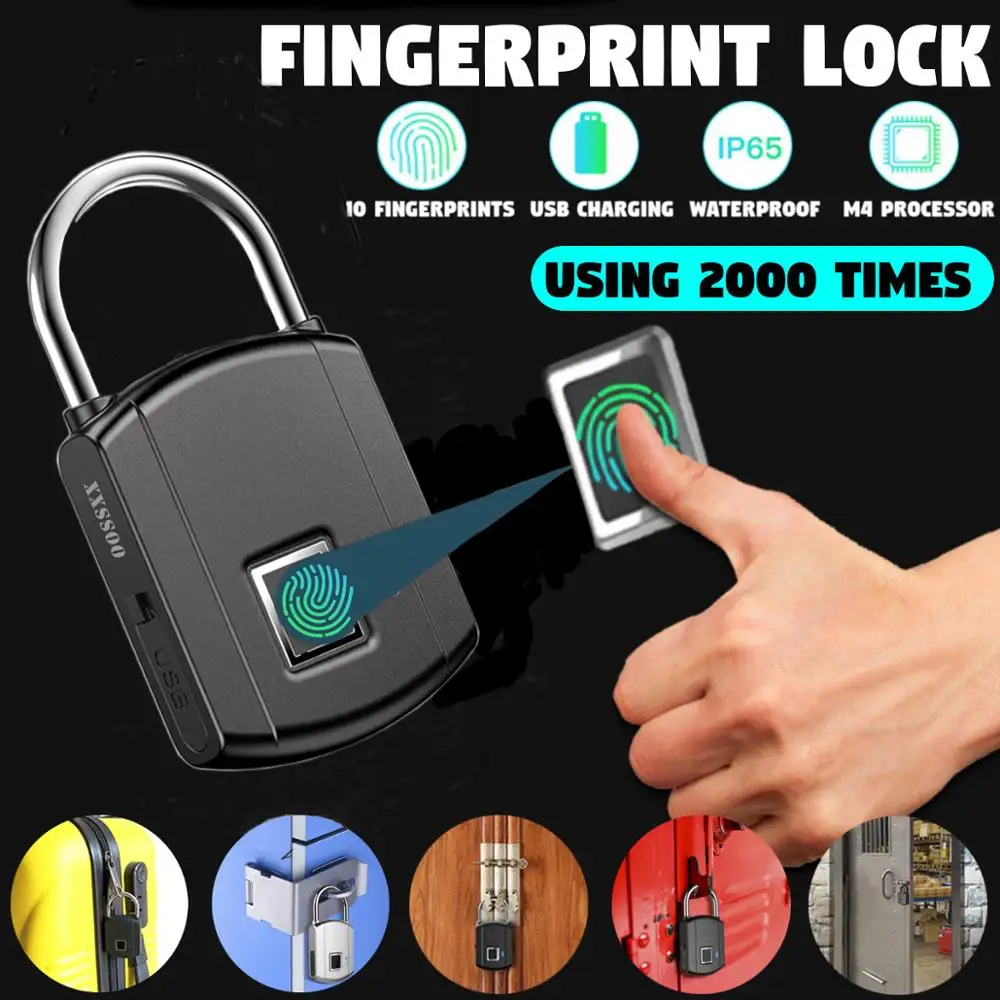 Smart Fingerprint USB Charge Lock Padlock, IP65 Waterproof Fingerprint Padlock, K2 Smart Keyless Fingerprint Door Lock Padlock
Smart Fingerprint USB Charge Lock Padlock, IP65 Waterproof Fingerprint Padlock, K2 Smart Keyless Fingerprint Door Lock Padlock