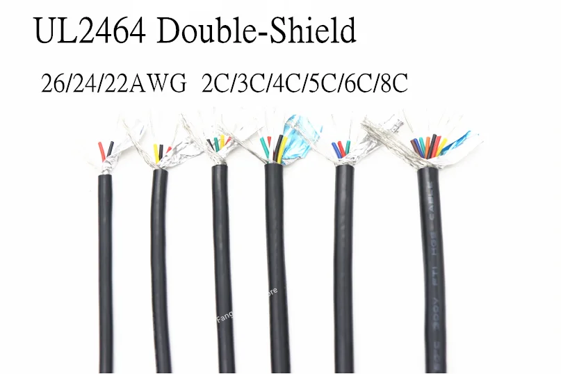 

5M/10M Shielded Wire Cable 26AWG 24AWG 22AWG Channel Audio Line 2 3 4 5 8 Cores Copper Signal Control Cable Sheathed Wire UL2464