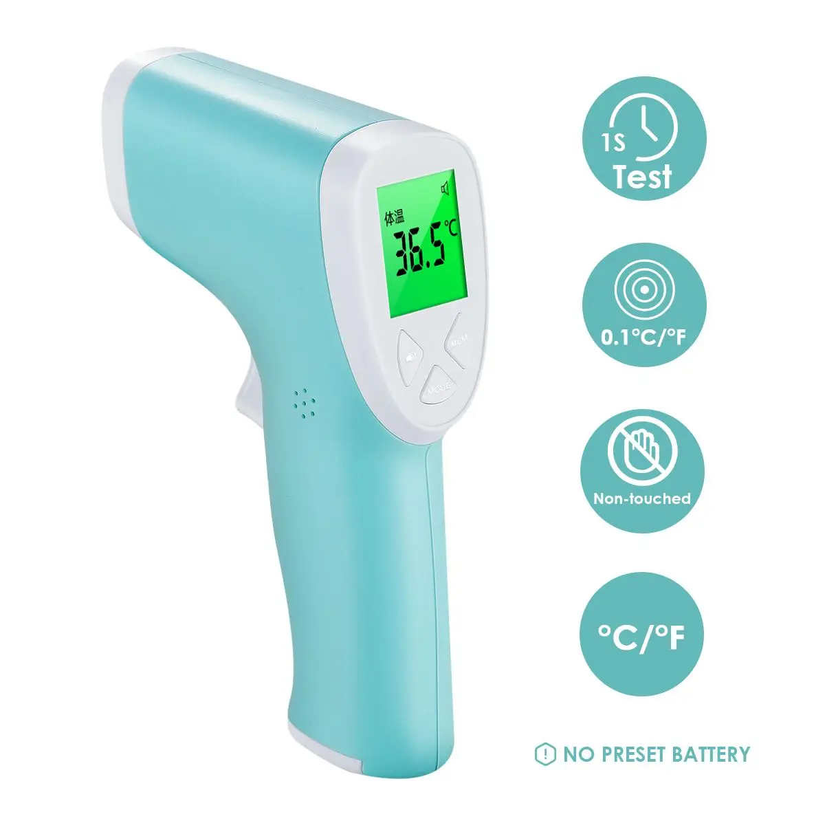 Large digital display Infrared Forehead ThermometerNon-Contact Temperature Meter for Kids Adults Objects Surface
Large digital display Infrared Forehead ThermometerNon-Contact Temperature Meter for Kids Adults Objects Surface