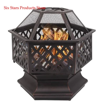 Courtyard Metal Fire Bowl 22" Hexagonal Shaped Iron Brazier Wood Burning Fire Pit Decoration for Backyard Poolside
Courtyard Metal Fire Bowl 22" Hexagonal Shaped Iron Brazier Wood Burning Fire Pit Decoration for Backyard Poolside