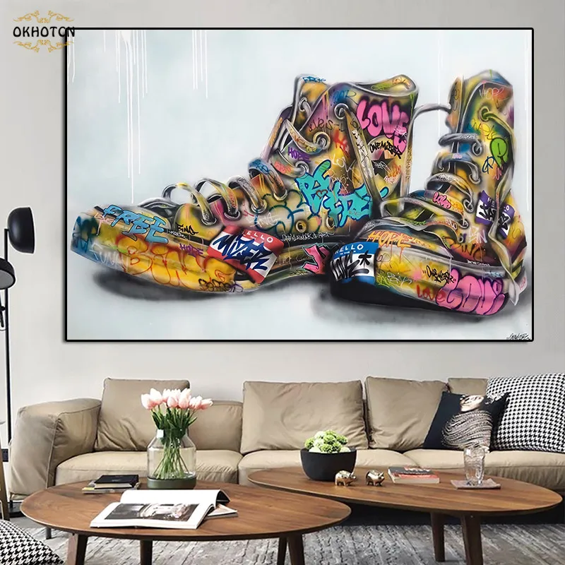 Creative Graffiti Shoes Canvas Painting Modern Abstract Art Posters And Prints Cuadros Pictures For Living Room Home Decoration
Creative Graffiti Shoes Canvas Painting Modern Abstract Art Posters And Prints Cuadros Pictures For Living Room Home Decoration