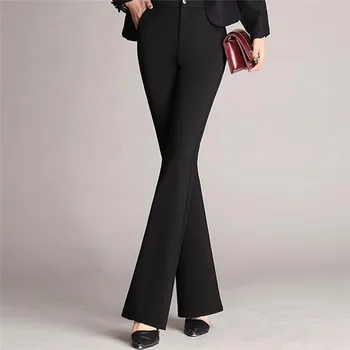 Women Pants Fashion Solid Bell-bottoms Pants Female Solid Full Length Trousers Pantalon Femme Elegante 
Women Pants Fashion Solid Bell-bottoms Pants Female Solid Full Length Trousers Pantalon Femme Elegante