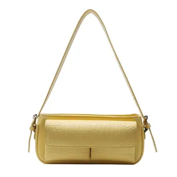 Fashion Women Shoulder Bag Simple Female Handbag Pure Color Youth Small Bag Stone Pattern Yellow 
Fashion Women Shoulder Bag Simple Female Handbag Pure Color Youth Small Bag Stone Pattern Yellow