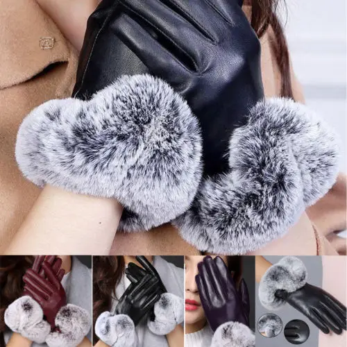 Winter Women Touch Screen Elegant Soft Black Leather Gloves Warm Rabbit Fur Mittens
Winter Women Touch Screen Elegant Soft Black Leather Gloves Warm Rabbit Fur Mittens