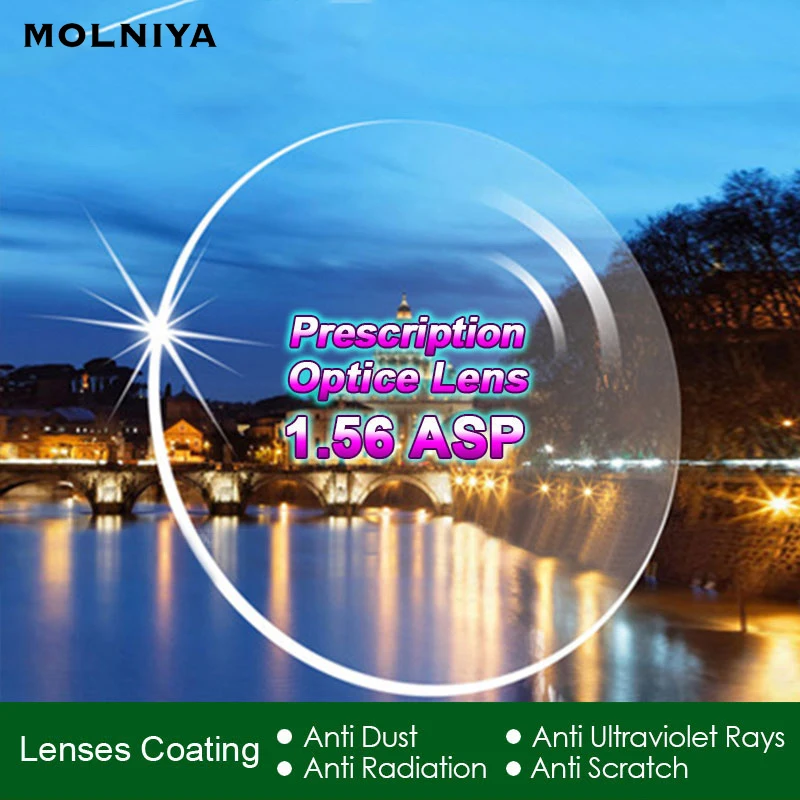 MOLNIYA Radiation Protection Index 1.56 Clear Optical Single Vision Lens HMC, EMI Aspheric Anti-UV Prescription Lenses,2Pcs
MOLNIYA Radiation Protection Index 1.56 Clear Optical Single Vision Lens HMC, EMI Aspheric Anti-UV Prescription Lenses,2Pcs