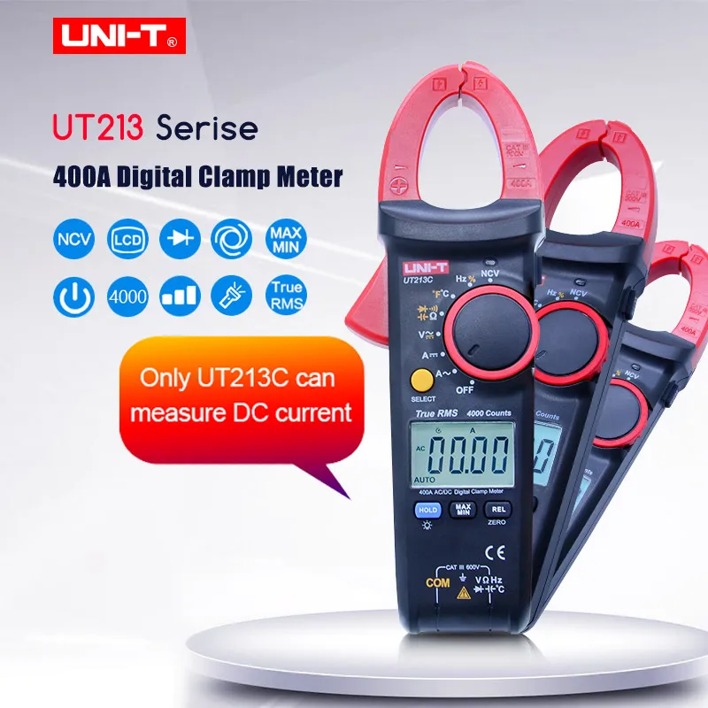 UNI-T UT213B True RMS AC Digital Clamp Meters Multimeters Digital Multimeter 400A Digital Clamp Meters
UNI-T UT213B True RMS AC Digital Clamp Meters Multimeters Digital Multimeter 400A Digital Clamp Meters