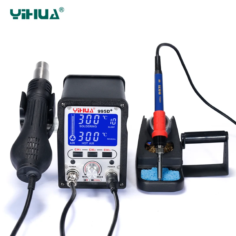 Free Shipping Large LCD display YIHUA 995D+ Iron Soldering Station With Air Gun Soldering Station For Solder
Free Shipping Large LCD display YIHUA 995D+ Iron Soldering Station With Air Gun Soldering Station For Solder