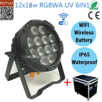 New 6pcs/lot flycase IP65 Battery Power LED Wireless DMX Par Light 12x18w RGBWA UV 6IN1 WIFI Control Par Can Wedding DJ Uplight
New 6pcs/lot flycase IP65 Battery Power LED Wireless DMX Par Light 12x18w RGBWA UV 6IN1 WIFI Control Par Can Wedding DJ Uplight