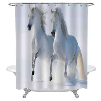 Winter Decorations Shower Curtain Set,Galloping Noble Horses on Snow Field Purity Symbol Animals Equestrian Theme Waterproof
Winter Decorations Shower Curtain Set,Galloping Noble Horses on Snow Field Purity Symbol Animals Equestrian Theme Waterproof
