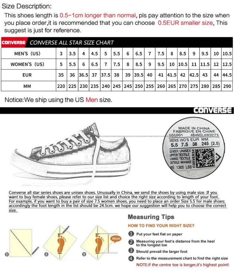 converse size 38 in us