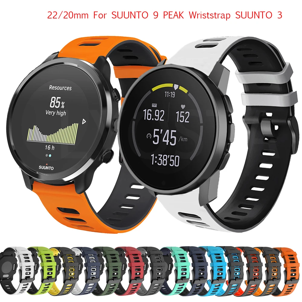Ремешок силиконовый для смарт-часов SUUNTO 5 9 PEAK/SUUNTO3, браслет для SUUNTO 3, аксессуары для наручных часов, легкая установка, 20 мм 22 мм