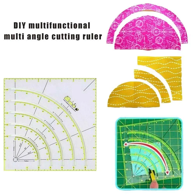 Multifunctional Arcs and Fan Quilt Circle Cutter Ruler Sewing Tool DIY Plastic Ruler Cutting Patchwork Ruler Sewing Craft Tools
Multifunctional Arcs and Fan Quilt Circle Cutter Ruler Sewing Tool DIY Plastic Ruler Cutting Patchwork Ruler Sewing Craft Tools