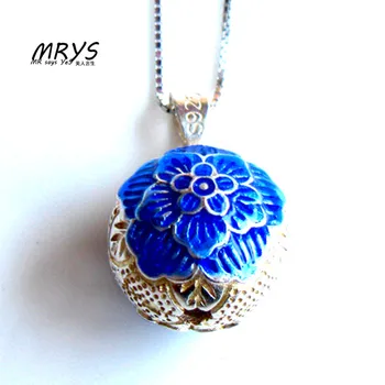 Customized Fine Jewelry Blue Ball Ethnic Cloisonne Enamel 925 sterling Silver Chain Necklace Pendant Women Girls Fashion New
Customized Fine Jewelry Blue Ball Ethnic Cloisonne Enamel 925 sterling Silver Chain Necklace Pendant Women Girls Fashion New