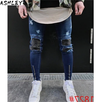 Fashion Knee Neverfunction Holes Men Biker Jeans Ripped Hem zipper Skinny Destroyed hip hop Men Denim Pants Joggers Trousers
Fashion Knee Neverfunction Holes Men Biker Jeans Ripped Hem zipper Skinny Destroyed hip hop Men Denim Pants Joggers Trousers