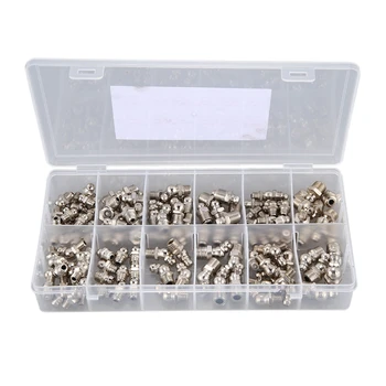 130Pcs Steel Zerk Grease Nipple Fitting Assortment Kits 1/4 Inch 1/8 Inch M6 M8 M10 Straight 90 Degree and 45 Degree 
130Pcs Steel Zerk Grease Nipple Fitting Assortment Kits 1/4 Inch 1/8 Inch M6 M8 M10 Straight 90 Degree and 45 Degree