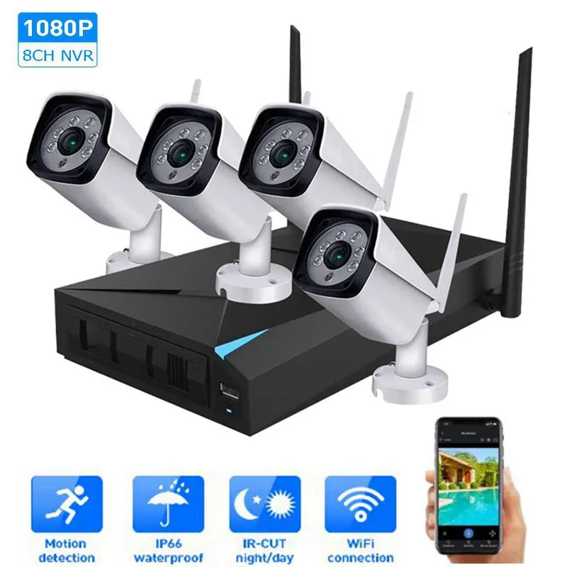HD 1080P 4CH WiFi Wireless NVR Kits Video Surveillance System Indoor/Outdoor IP Cameras Motion Detection IP66 Waterproof CCTV
HD 1080P 4CH WiFi Wireless NVR Kits Video Surveillance System Indoor/Outdoor IP Cameras Motion Detection IP66 Waterproof CCTV