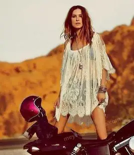 European And American-Style Strap Transparent Porous Lace off-Shoulder Beach Sexy Dress
European And American-Style Strap Transparent Porous Lace off-Shoulder Beach Sexy Dress
