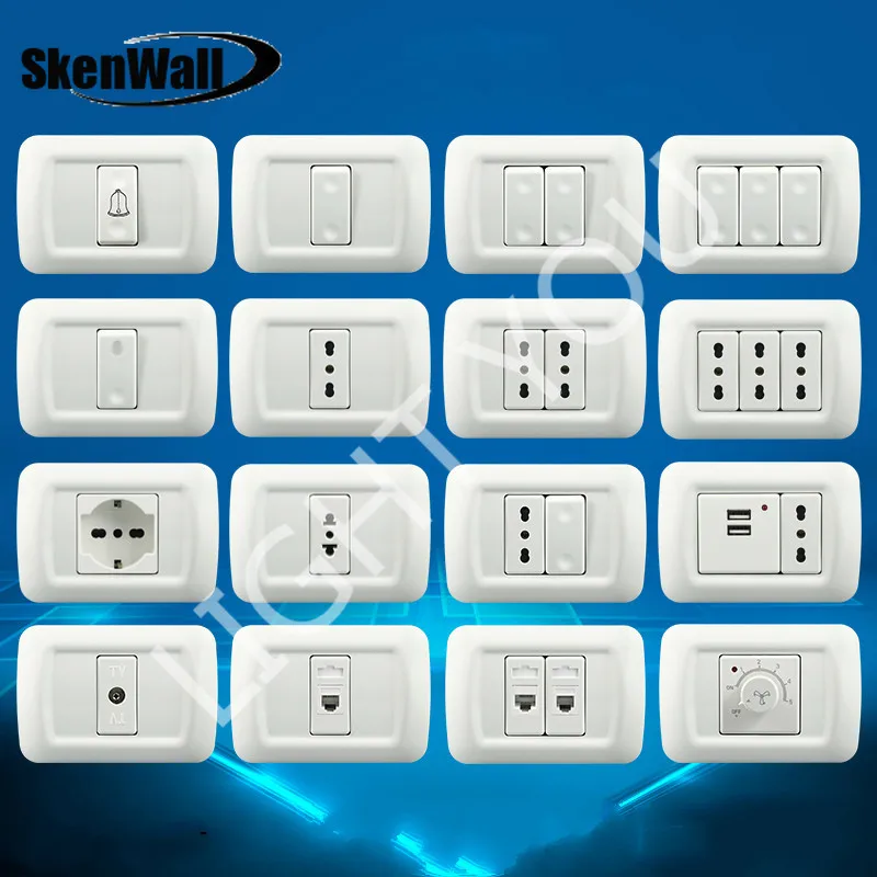 118 Type PC Panel Italian Standard Israeli Wall Switch Concealed Italian Standard Power Socket with USB
118 Type PC Panel Italian Standard Israeli Wall Switch Concealed Italian Standard Power Socket with USB
