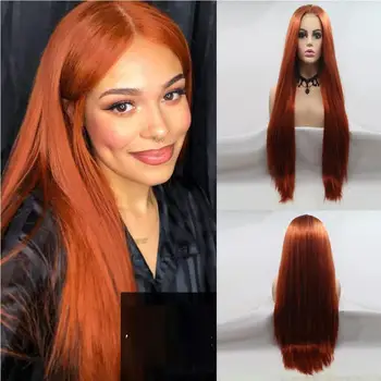 Orange Color Silky Straight Long Synthetic Wigs For Black Women Machine Weft Made Natural Hairline Heat Resistant Cosplay Wig 
Orange Color Silky Straight Long Synthetic Wigs For Black Women Machine Weft Made Natural Hairline Heat Resistant Cosplay Wig