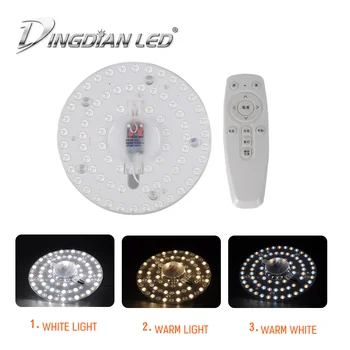 Remote Control LED Module Round Source Ceiling Lamp Ceiling Light Source AC220V 72W 80W Warm/White Replace Ceiling Lamp Source