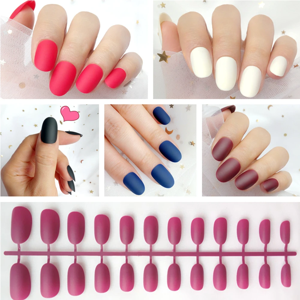 24 Pcs Matte Artificial False Nails Short Fake Nails With Design Full Cover Manicure Tips For Lady Finger
24 Pcs Matte Artificial False Nails Short Fake Nails With Design Full Cover Manicure Tips For Lady Finger