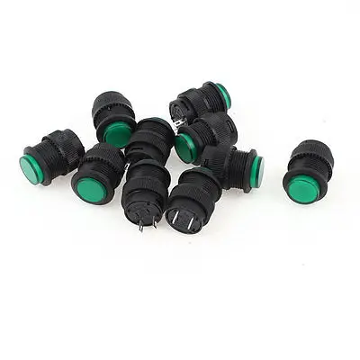 10 x R16-503A SPST ON/OFF Latching NO Green Push Button Switch AC 250V 3A