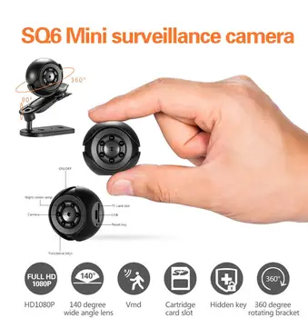SQ6 Mini Camera HD 1080P Digital video Sensor Action Infrared Night Vision Motion Detection Small Camcorder Wireless Micro Cam
SQ6 Mini Camera HD 1080P Digital video Sensor Action Infrared Night Vision Motion Detection Small Camcorder Wireless Micro Cam
