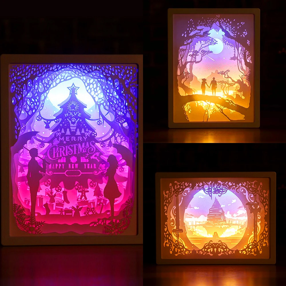 3D Light Shadow Paper Carving Lamp Multiple Styles Combination of Light and Shadow Atmosphere Lamp DIY Night Light Creative Gift
3D Light Shadow Paper Carving Lamp Multiple Styles Combination of Light and Shadow Atmosphere Lamp DIY Night Light Creative Gift