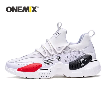 

ONEMIX 2020 Man Trail Running Shoes Height Increasing Air Cushioning Platform Retro Sports Sneaker Shoes Black Walking Sneakers