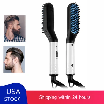 2.0 Hair Brush Multifunctional Beard Straightener Comb Quick Hair Styler Beard Comb Men Hair Styling Tools 
2.0 Hair Brush Multifunctional Beard Straightener Comb Quick Hair Styler Beard Comb Men Hair Styling Tools