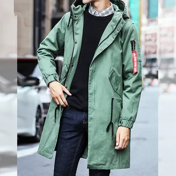 Long Trench Coat Jacket Men Cotton Autumn Spring Black Hip Hop Japanese Coats Streetwear Men's Hooded Army Green Casual Jackets
Long Trench Coat Jacket Men Cotton Autumn Spring Black Hip Hop Japanese Coats Streetwear Men's Hooded Army Green Casual Jackets