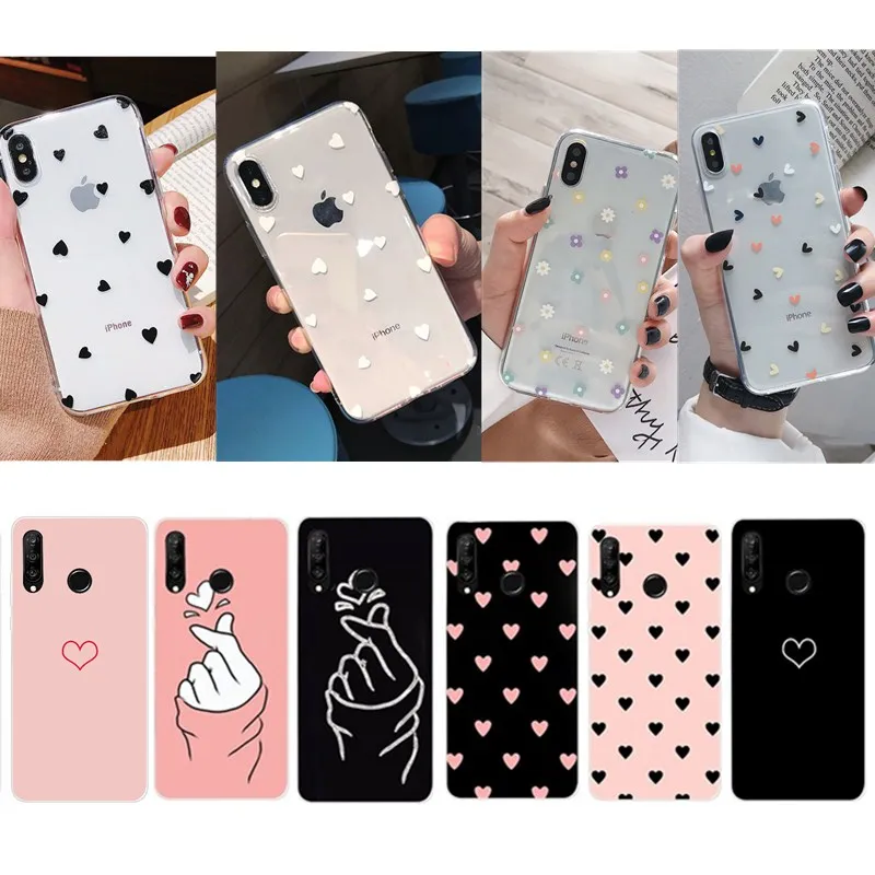 Мягкий Прозрачный цветочный чехол для телефона Huawei P30 Lite Nova 4e Тонкий силиконовый
